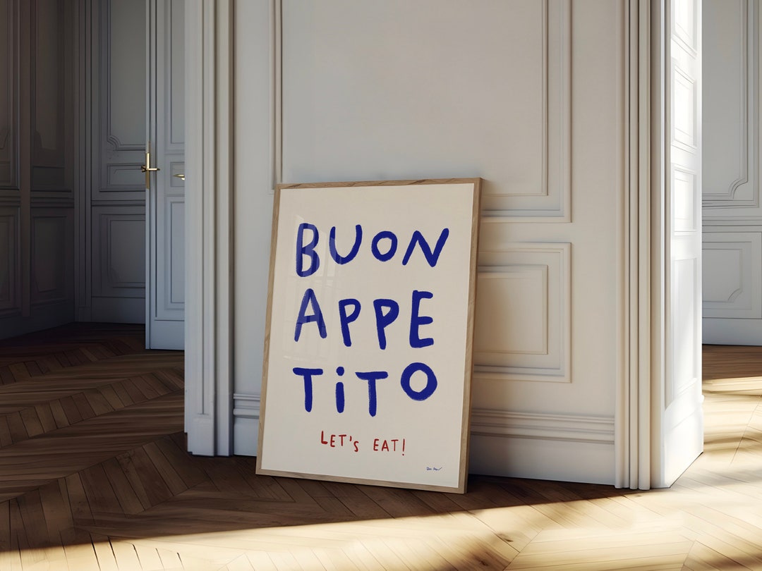 Buon Appetito Wall Art, Lets Eat Print, Bon Appetit Poster, Modern