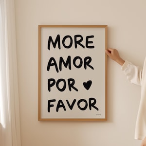 Más arte de pared con la frase "Amor por favor", póster con tipografía de amor, decoración para el día de San Valentín, impresión de amor preppy, decoración de dormitorio femenino, impresión artística genial con la frase "Te amo"