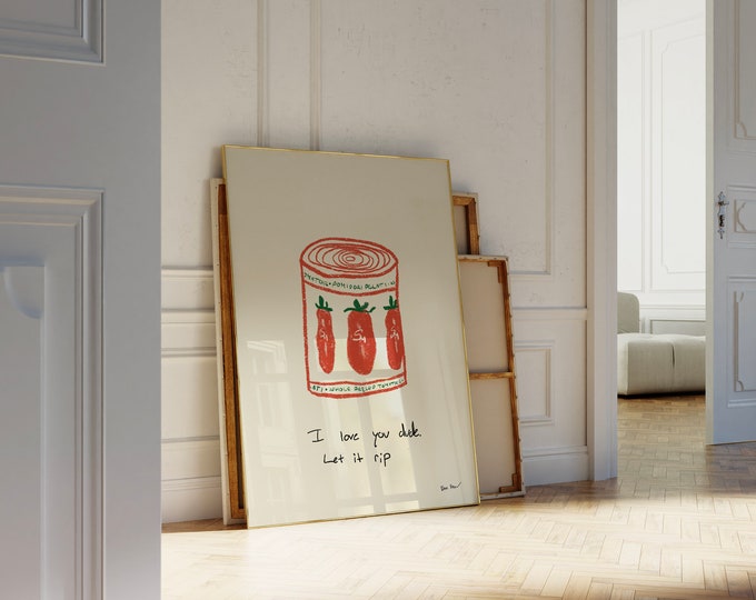 I Love You Dude Let It Rip Wall Art, the Bear Poster, Aesthetic Kitchen ...