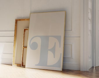 ブルーレターEプリント：イニシャルウォールアート（PDF＆PNG）