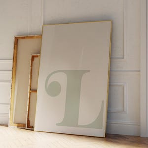 Letter L Poster, Sage Alphabet Letter Print, Initial Letter Wall Art, Trendy Dorm Room Decor, Sage Nursery Decor, Boy Teen Room Gallery Wall