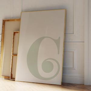Letter C Poster, Sage Alphabet Letter Print, Initial Letter Wall Art, Trendy Dorm Room Decor, Sage Nursery Decor, Boy Teen Room Gallery Wall