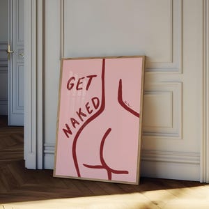 Obtener impresión de baño desnudo, arte de línea de cuerpo femenino, arte de pared de dormitorio de moda, cartel de dormitorio universitario, cartel de cuerpo femenino, carteles de baño azul
