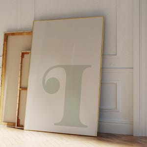 Letter I Poster, Sage Alphabet Letter Print, Initial Letter Wall Art, Trendy Dorm Room Decor, Sage Nursery Decor, Boy Teen Room Gallery Wall