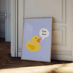 Nice Bum Wall Art, Yellow Rubber Duck Print, Duck Bathroom Print, Cheeky Sign Bathroom Wall Art, Funny Bathroom Poster, Cute Bathroom Decor