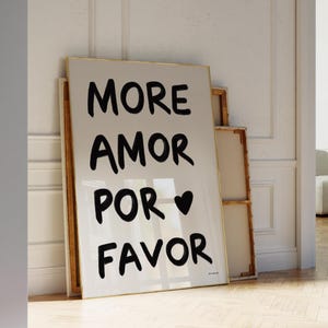Más arte de pared con la frase "Amor por favor", póster con tipografía de amor, decoración para el día de San Valentín, impresión de amor preppy, decoración de dormitorio femenino, impresión artística genial con la frase "Te amo"