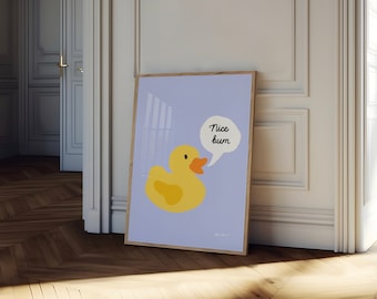 Funny Duck Bathroom Print: Cheeky Wall Art