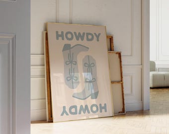 Cowgirl kunst aan de muur, trendy western print, girly country poster, coquette slaapzaal decor, cowboylaarzen print, roze preppy cowgirl print, howdy art