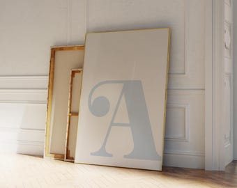 ブルーレターAプリント：おしゃれな寮、保育園、ティーンの部屋の装飾（PDF＆PNGデジタルダウンロード）