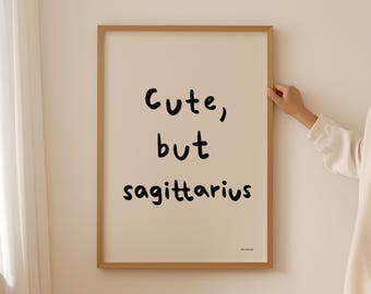 Sagittarius Zodiac Art Print: Trendy Star Sign Astrology Poster