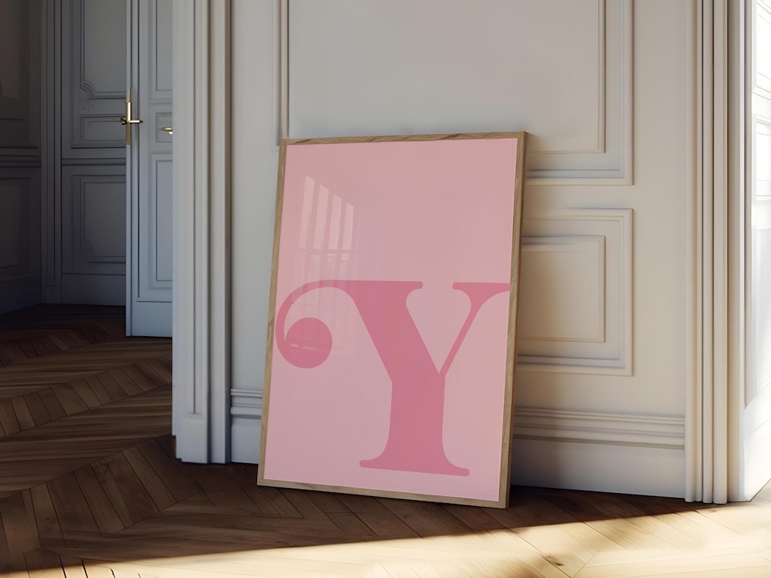 Pink Letter Y Poster: Initial Wall Art (digital Download) - Etsy