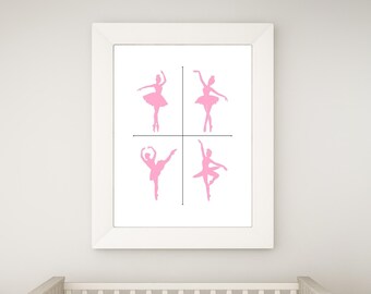 Las cuatro bailarinas pared arte impresión - Descarga instantánea