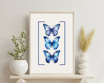 Blue Butterfly Stack Print - Instant Download