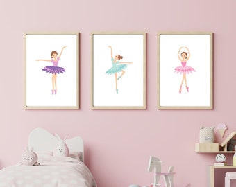 Pastel Ballerinas - Set of 4 Prints - Instant Download