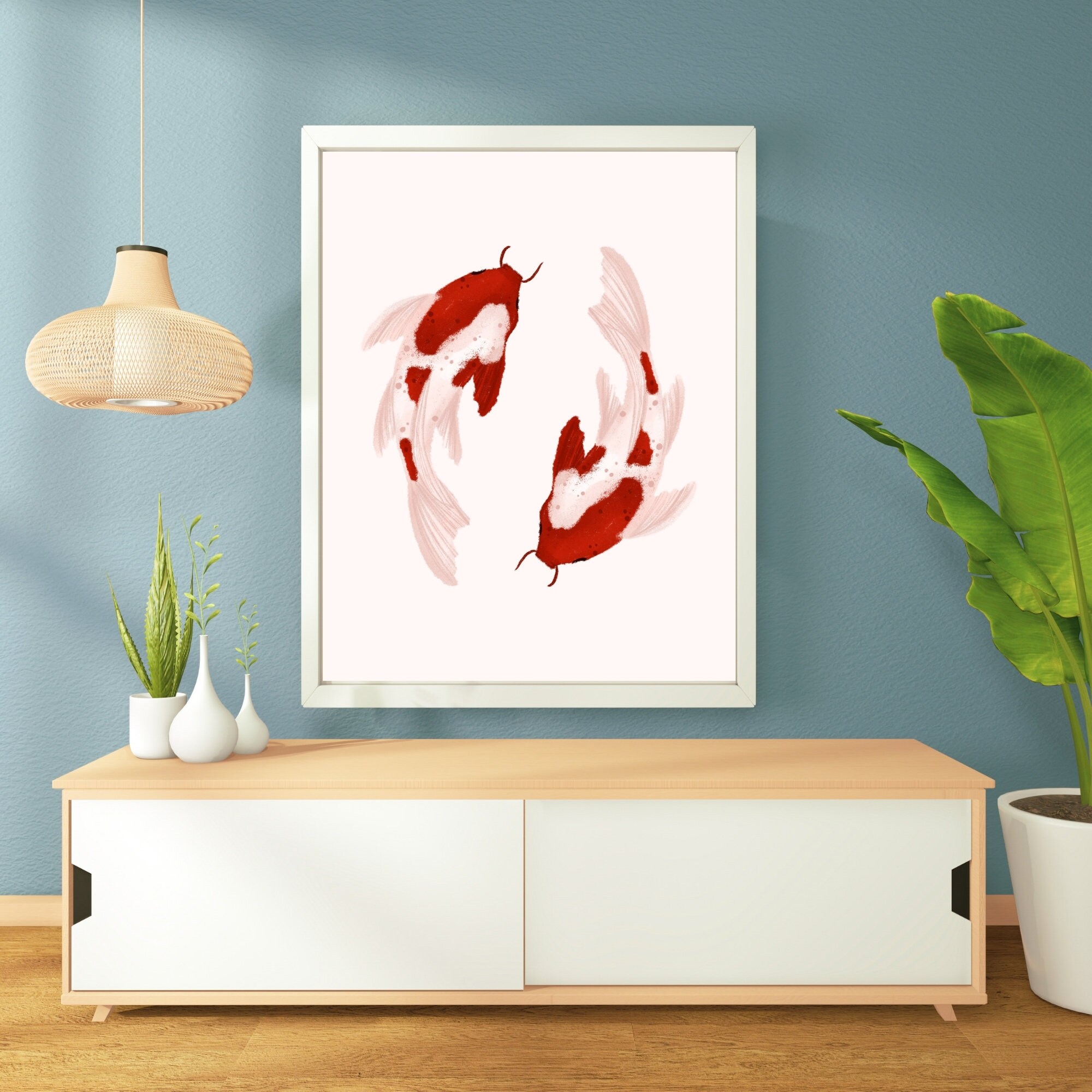 Japanese Koi Fish Wall Art Print - Instant Download - Etsy