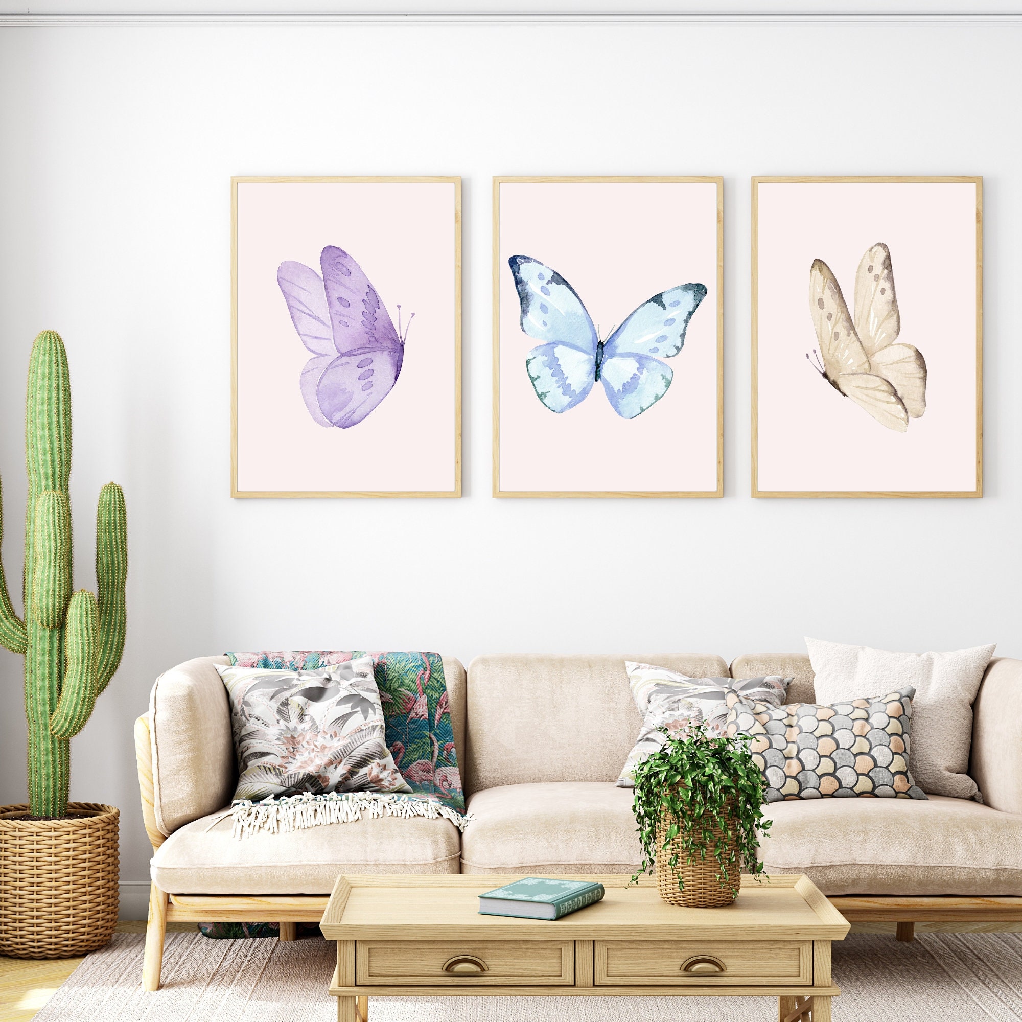 Pastel Watercolor Butterflies Wall Art - Etsy