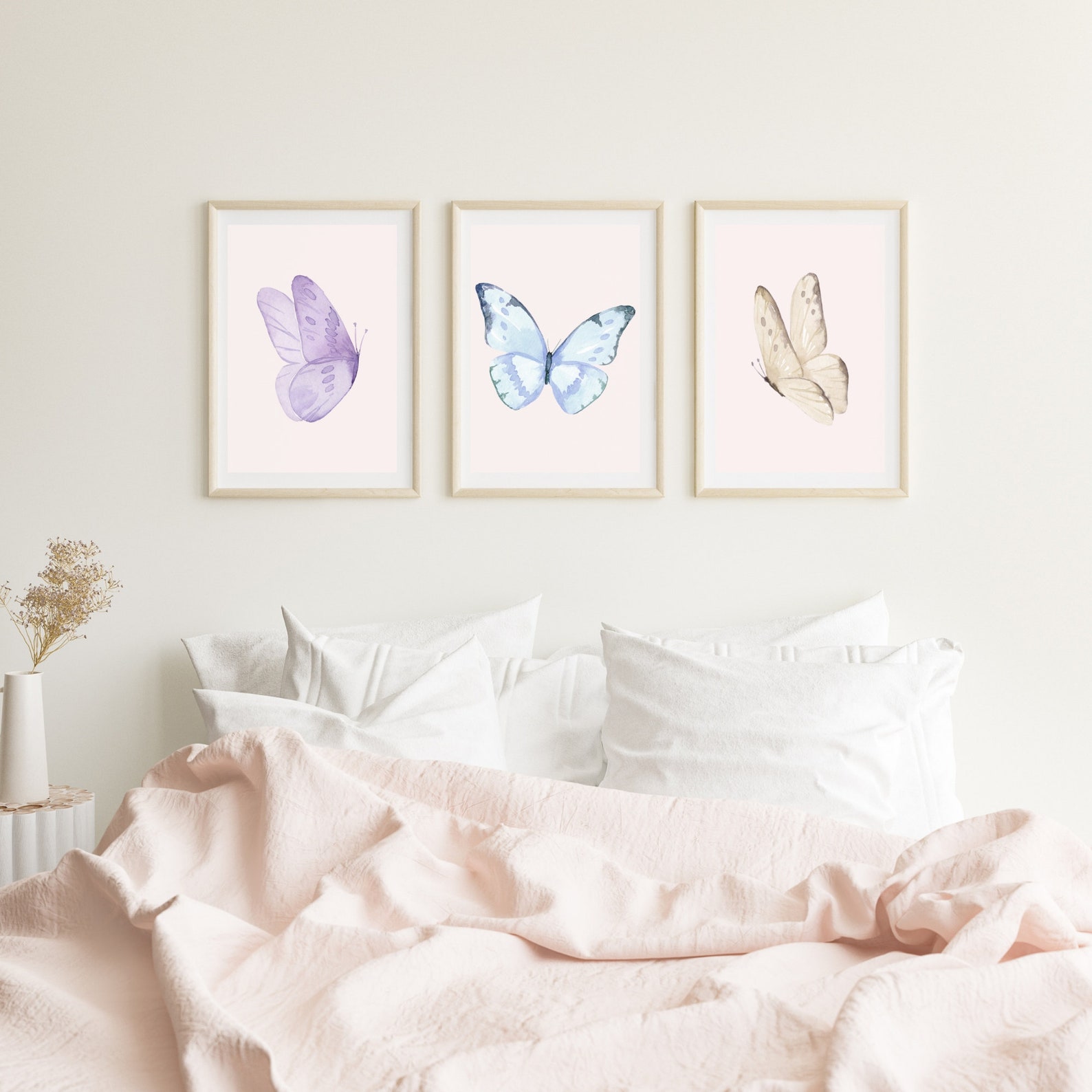 Pastel Watercolor Butterflies Wall Art - Etsy