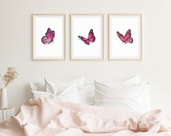 Pink Butterflies Printable Wall Art