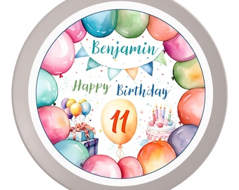 Birthday Cake Topper Balloon Party #1 Name & Number (20 cm) Fondant Paper