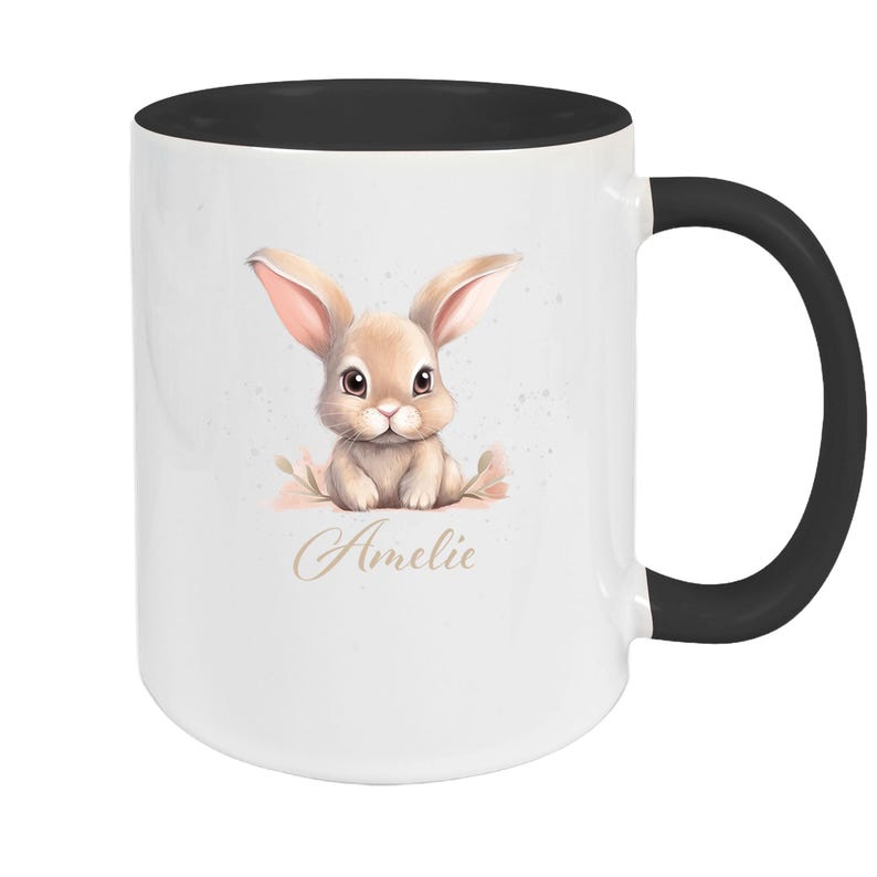 Easter Bunny Mug #7 Personalized Name Enamel or Ceramic Children's Mug Various Colors image 7
