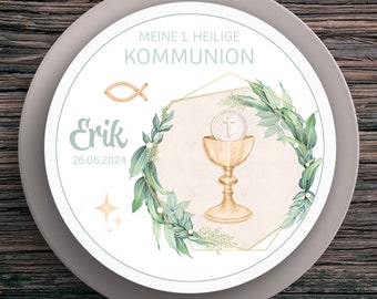 Cake Topper Communion Chalice #1 Name & Date (20 cm)