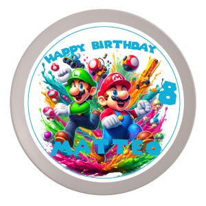 Super Mario #3 Verjaardagstaart Topper – Magische Taartdecoratie voor Kinderverjaardagen