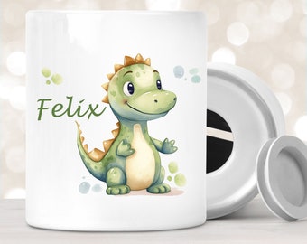 Spardose mit Wunschname Dino #1 Personalisiert
