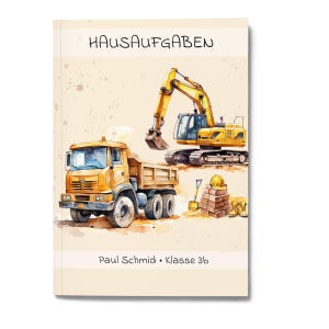 Huiswerkboek bouwplaats nr. 1 DIN A5 - 48 vellen met naam en klas