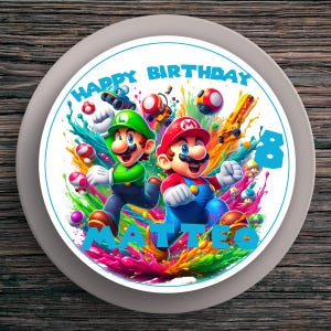 Cake Topper Compleanno Super Mario #3 – Decorazione magica per torte per compleanni dei bambini