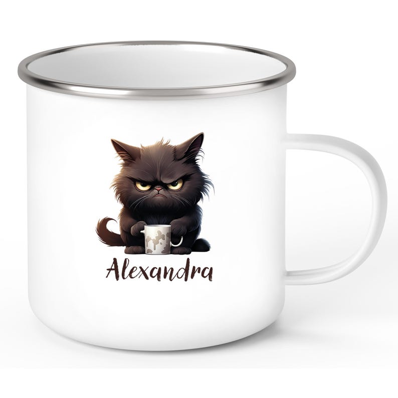 Grumpy Cat Mug #1 Personalized Children's Mug Enamel or Ceramic Various Colors image 1