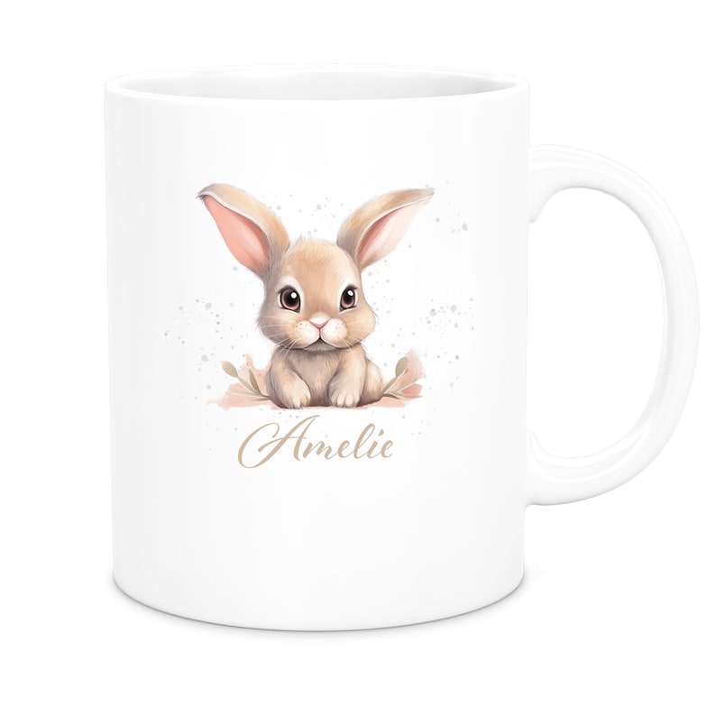 Easter Bunny Mug #7 Personalized Name Enamel or Ceramic Children's Mug Various Colors image 8