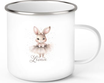 Easter Bunny Mug #8 Personalized Name Enamel or Ceramic Children's Mug Various Colors