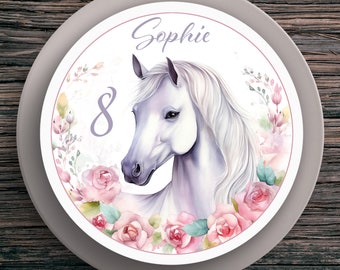 Cake Topper Birthday Horse #1 Name & Number (20 cm) Fondant Paper
