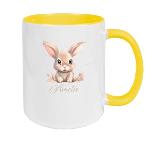 Easter Bunny Mug #7 Personalized Name Enamel or Ceramic Children's Mug Various Colors image 4