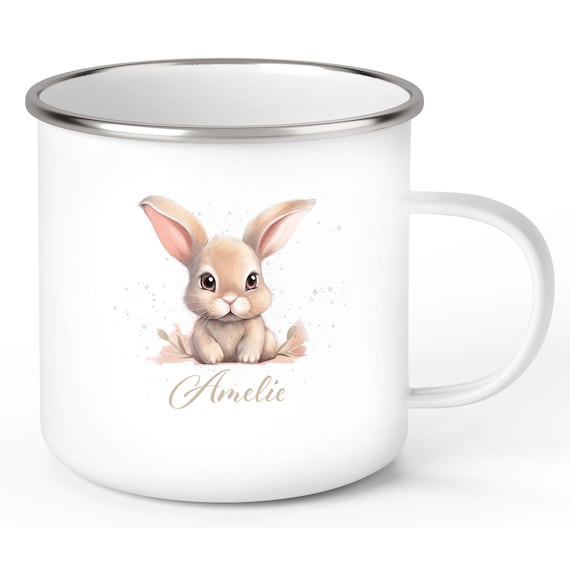 Tasse Ostern Hase #7 Wunschname Emaille oder Keramik Kinderbecher Personalisiert versch. Farbe