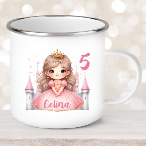 Taza Cumpleaños Princesa #1 Nombre Personalizado Esmalte o Cerámica Taza Infantil Personalizada Varios Colores