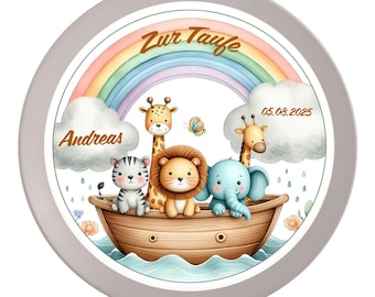 Cake Topper Baptism Noah's Ark #3 Name & Date (20 cm)