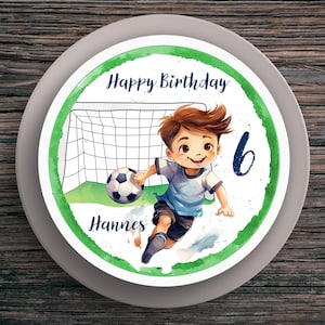 Cake topper compleanno calcio #1 nome e numero (20 cm) carta fondente