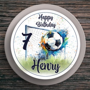 Cake topper compleanno calcio #9 nome e numero personalizzati (20 cm) carta fondente