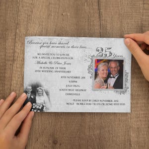 DIGITAL DOWNLOAD Wedding Anniversary Invitation 25th 50th - We Edit You Print