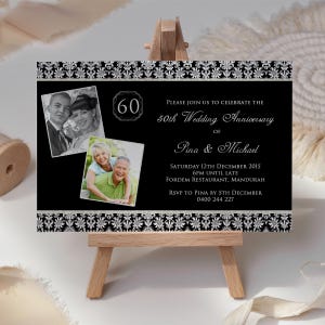 TÉLÉCHARGEMENT NUMÉRIQUE Faire-part d'anniversaire de mariage 25-60 - Nous vous éditons l'impression
