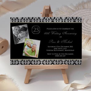 DIGITAL DOWNLOAD Wedding Anniversary Invitation 25th 50th - We Edit You Print