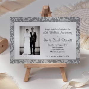 DIGITAL DOWNLOAD Wedding Anniversary Invitation 25th 50th - We Edit You Print