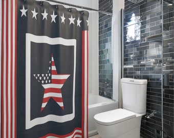 Amerikanische Flagge Home Decor Duschvorhang, Badezimmer Dekor, Dekoration, Geschenk für Wohnkultur, Housewarming Geschenk.
