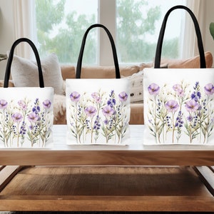 Boho Botanical Oversize Tote-Pressed Flowers Mug,Pastel Floral Nature,Flower Garden Lover Gift, Boho Wildflowers Cottagecore, Vintage Floral