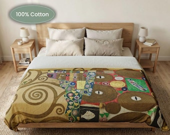 Klimt Inspired  Cotton Duvet Cover |  The Kiss Bedding