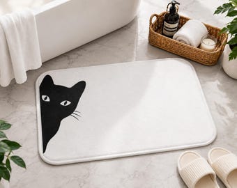 Tapis de bain chat : cadeau de décoration d'intérieur amusant pour les amoureux des chats