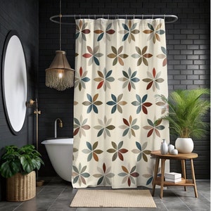 Abstract Home Decor Shower Curtain, Botanical Decor Shower Curtain, Bathroom Decor, Home Decoration, Gift for Home Decor, Housewarming Gift