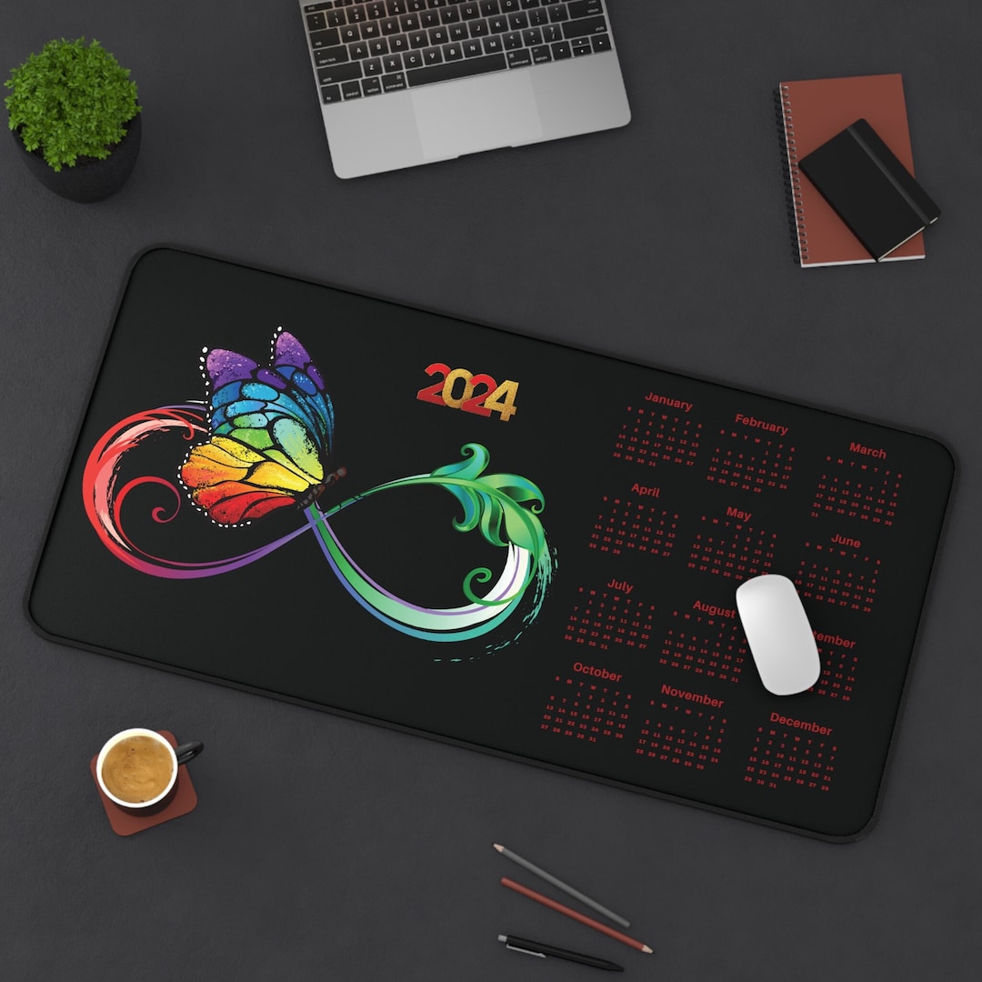 Desk Mat With 2024 Calendar Gaming Desk Mat Long Desk Mats - Etsy