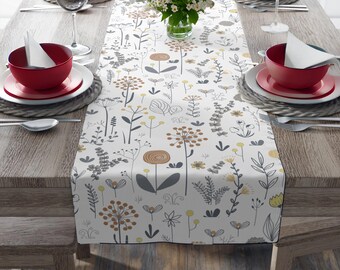 Floral Table Runner Decoration| Wildflower Table Decor|